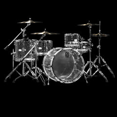 PlayDrumsBoy Acrylic 5-piece Drum Set -Clear Acrylic with Brass Cymbals