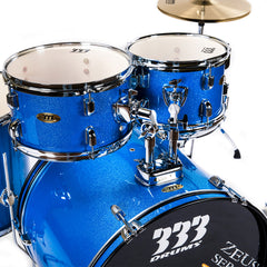 PlayDrumsBoy Adult 5-Piece Drum Set with Brass Cymbals