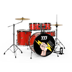PlayDrumsBoy Adult 5-Piece Drum Set with Brass Cymbals