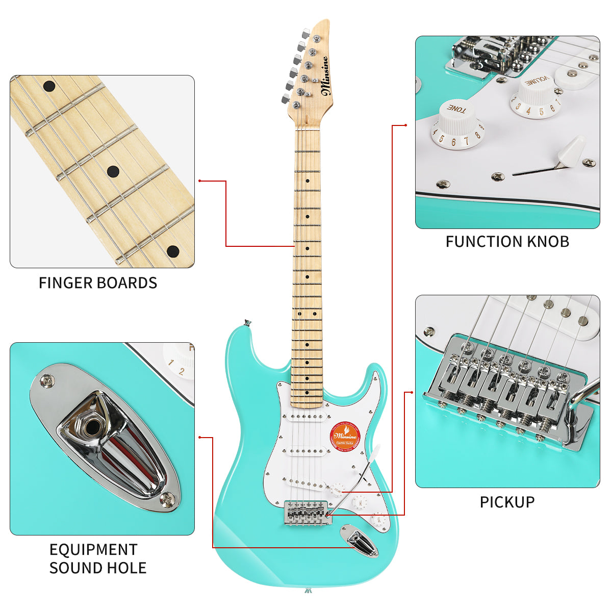 Electric Guitar with Maplewood Fingerboard-MS100 Aqua