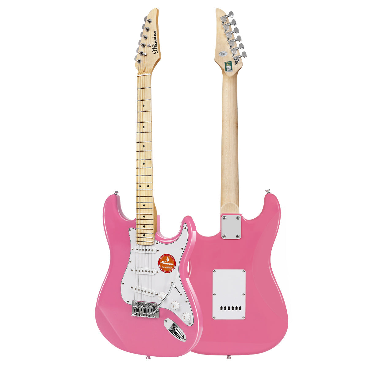 MinSine Electric Guitar with Maplewood Fingerboard-MS100 Pink