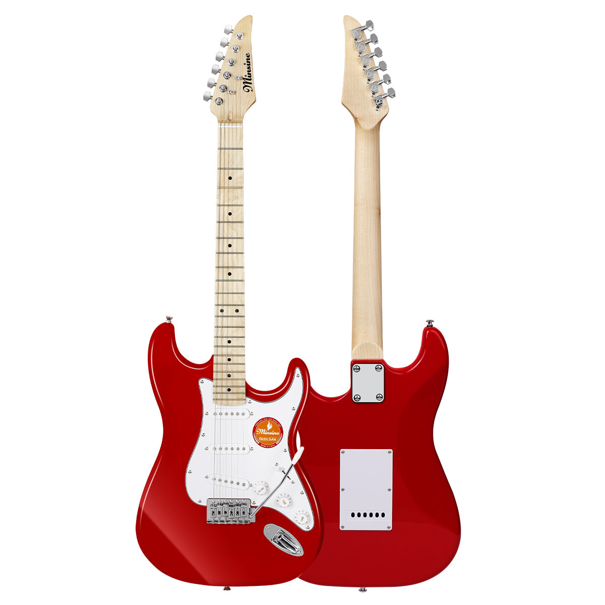 MinSine Electric Guitar with Maplewood Fingerboard-MS100 red