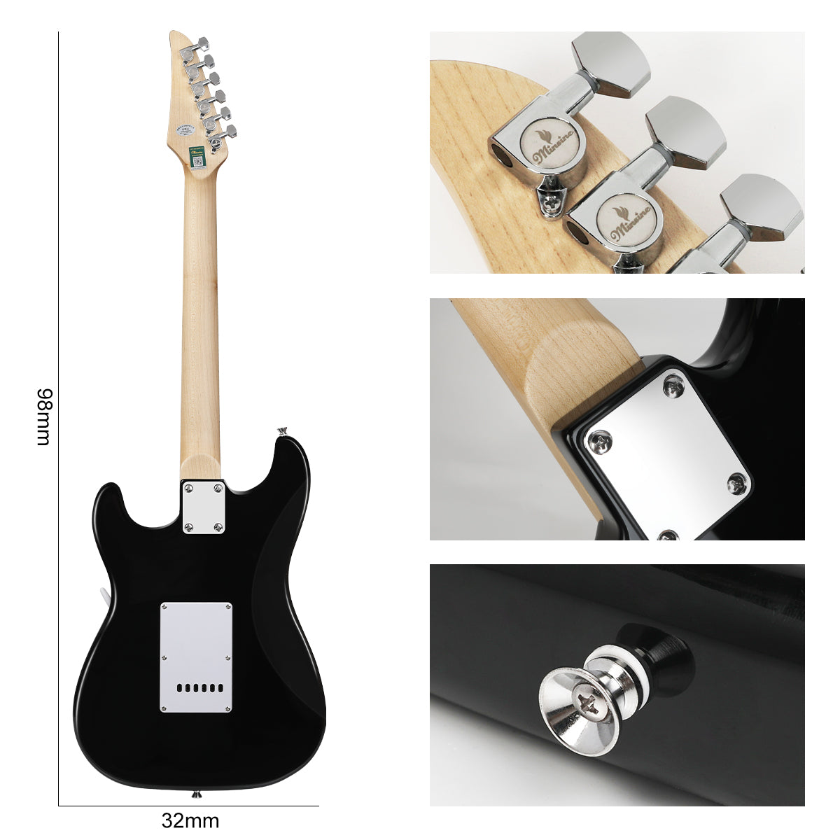  Electric Guitar With Maplewood Fingerboard-MS100 Blue Lightning