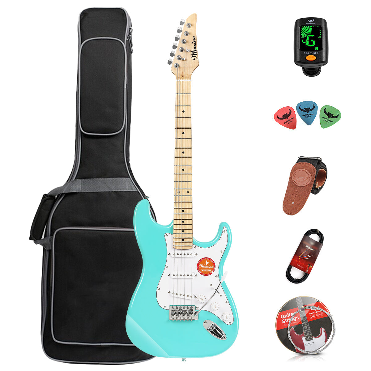 Electric Guitar with Maplewood Fingerboard-MS100 Aqua