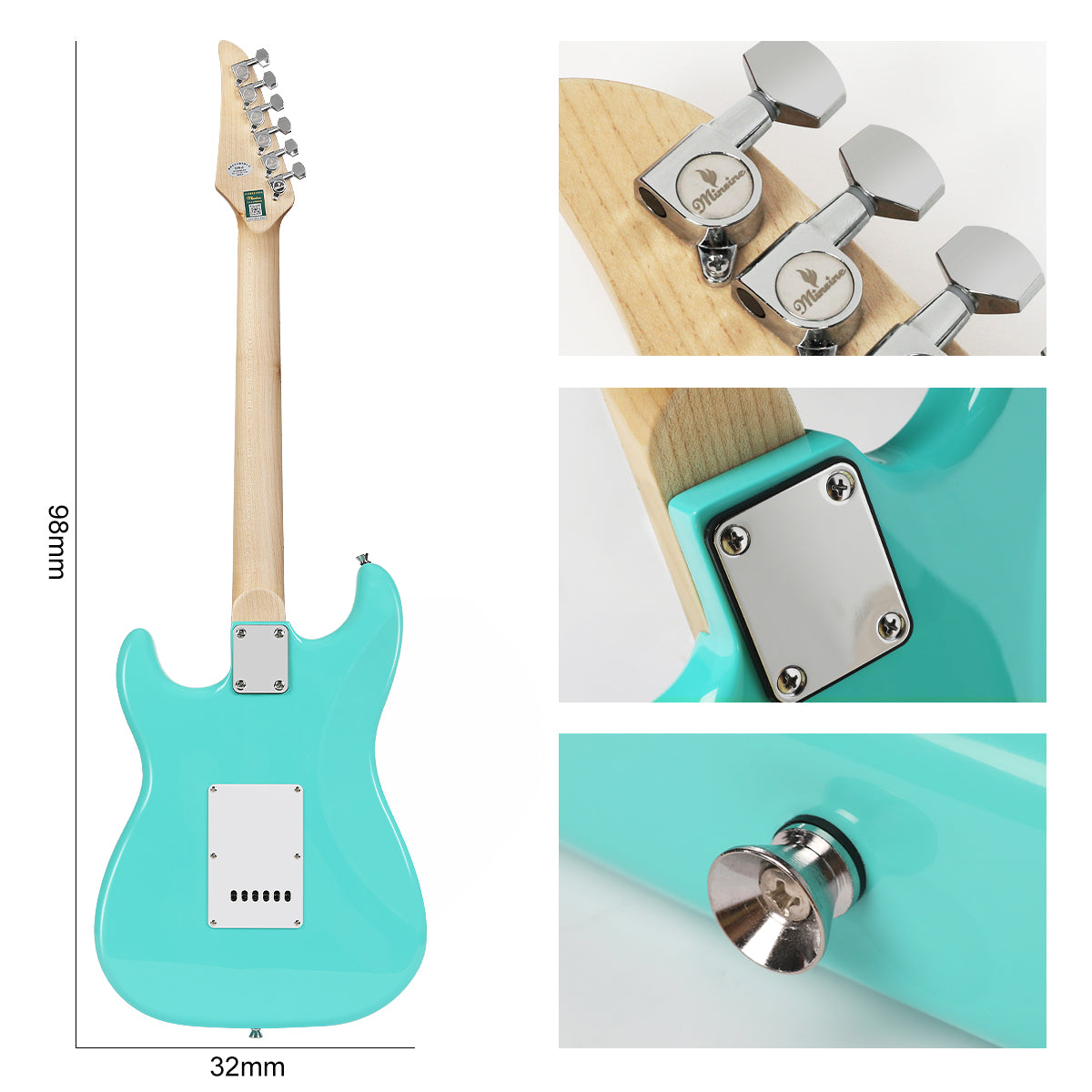 Electric Guitar with Maplewood Fingerboard-MS100 Aqua