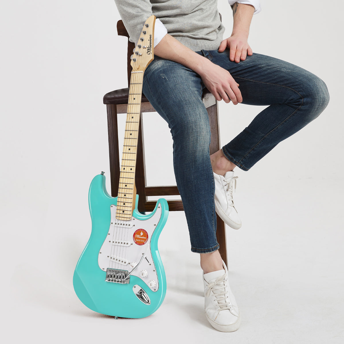 Electric Guitar with Maplewood Fingerboard-MS100 Aqua