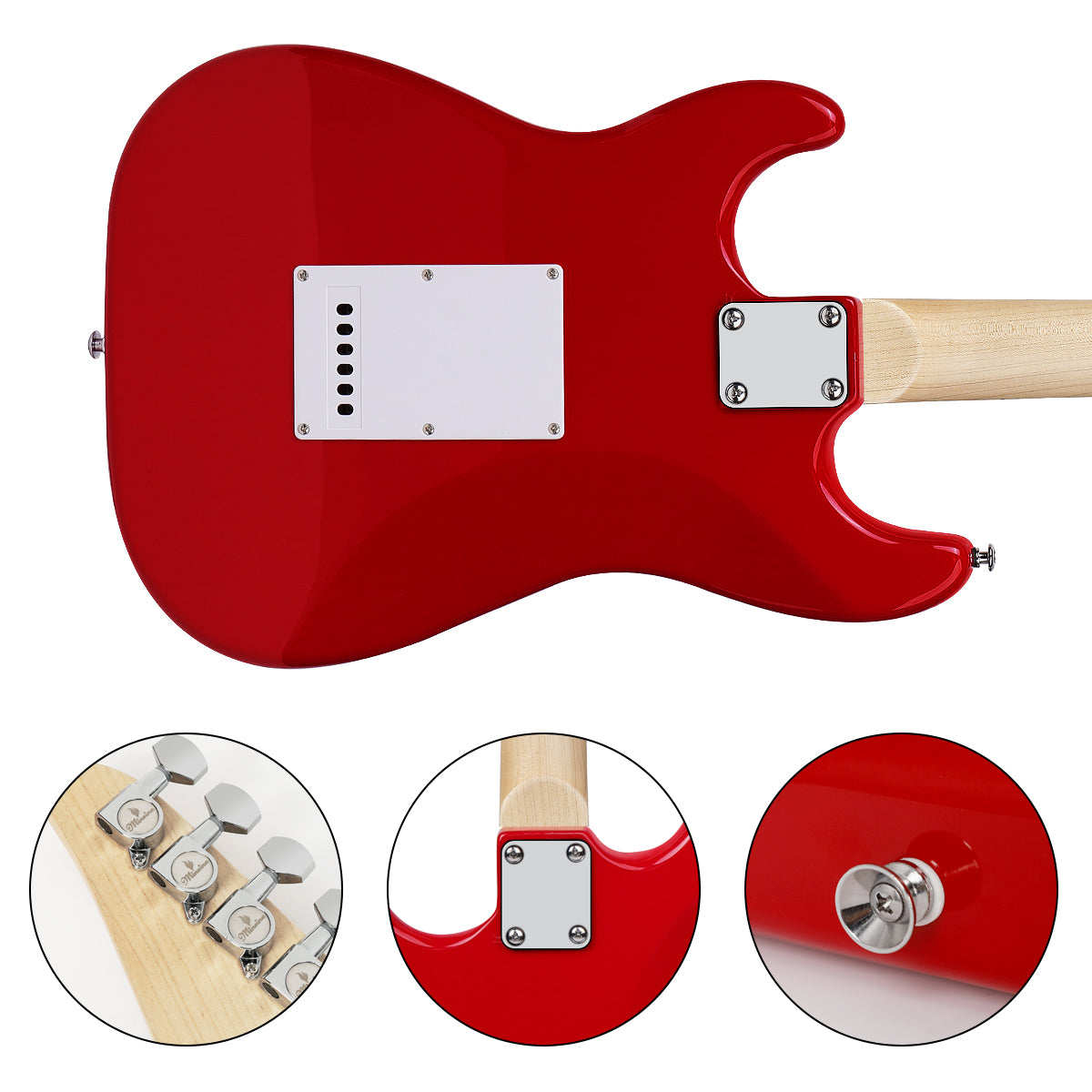 MinSine Electric Guitar with Maplewood Fingerboard-MS100 red