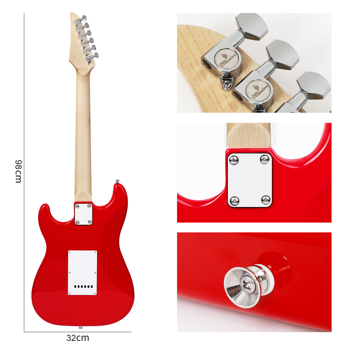 MinSine Electric Guitar with Maplewood Fingerboard-MS100 red