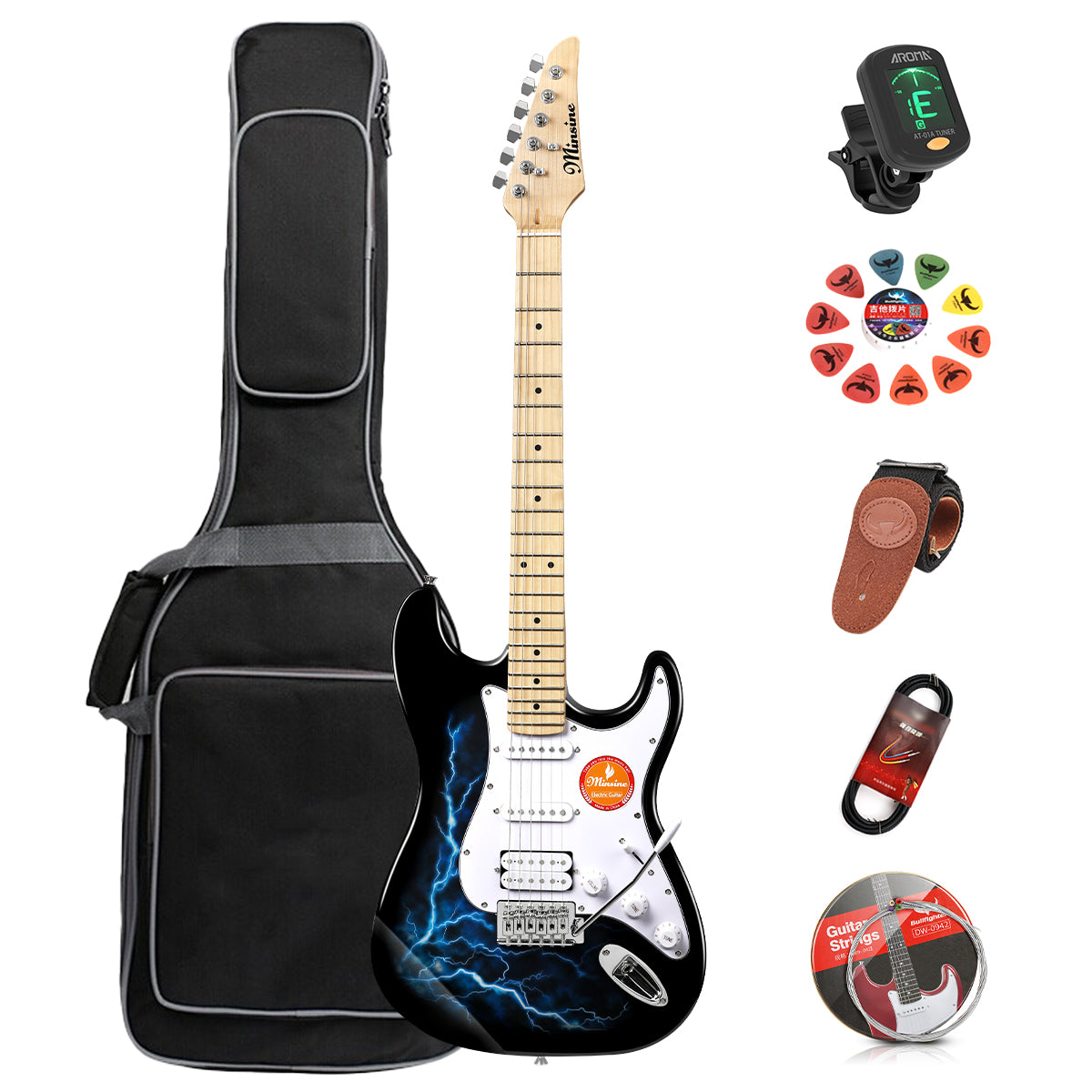  Electric Guitar With Maplewood Fingerboard-MS100 Blue Lightning